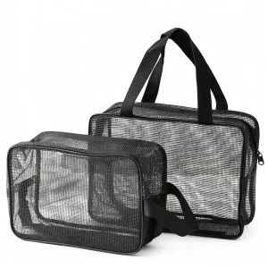 Mesh Shower Caddy Cosmetic Storage Bag Portable Toiletry Organizer Multifunctional Tote Bag for Gym Travel Camping Dorm Room