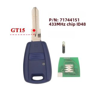 Jingyuqin 433 MHz ID48 Chip Xe Ô Tô Chìa Khóa Điều Khiển Từ Xa Fob 1 Nút Cho Fiat Albea Palio Punto 2005-2008 Doblo 2001-2010 ABS Kim Loại