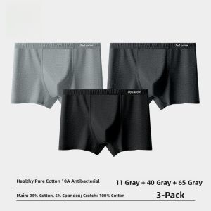 Miiow | Mens Cotton Underwear Briefs Boxer Shorts Breathable Comfortable Sporty Style Mid Waist Pure Cotton Innerwear For Men