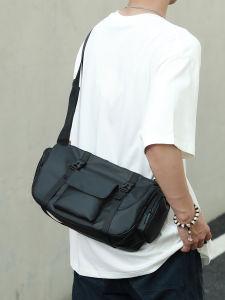 Mens Street Style Messenger Bag Outdoor Travel Shoulder Bag Commuter Satchel Casual Trendy Crossbody Bag for Young Adults