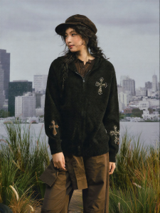 F426 | Leopard Cross Pattern Faux Mink Open-Cardigan