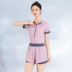 XTEP Womens One-Piece Swimsuit 2025 New Style Conservative Slimming Flat-Bottomed Cover-Up Professional Swimming Training Holiday Swimwear