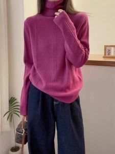 Elegant Sparkling Cashmere Knitwear Womens Fashionable Autumn Winter Slimming Wool Sweater Commute Anti-Aging Sweater