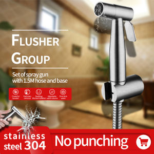 Toilet Handheld Bidet Sprayer Set Stainless Steel Brushed Nickel Design Bathroom Bidet Sprayer with Adjustable Jet Spray Suitable for Personal Hygiene Feminine Cloth Diaper Sprayer Washing Machine Faucet  Bidet Set