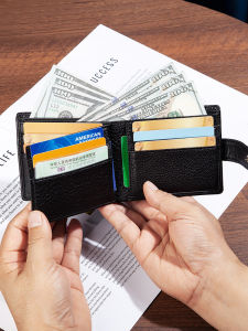 SIFULUN | Slim Leather Wallet for Men Double Cash Compartments