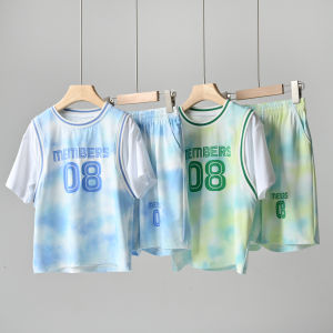 Quick Dry Sports Set for Kids Cool Feeling Short Sleeve Shorts Summer Style Childrens Clothing Polyester And Spandex Blend