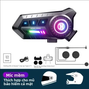 Tai Nghe Bluetooth 6.0 Cho Mũ Bảo Hiểm Xe Máy Tai Nghe Không Dây 1000mAh Có Đèn Xung Quanh Tai Nghe Moto Rảnh Tay Cho Tất Cả Các Loại Mũ Bảo Hiểm