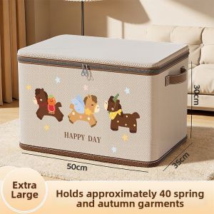 MANJIELI | Large Capacity Foldable Storage Box for Seasonal Clothes and Quilts