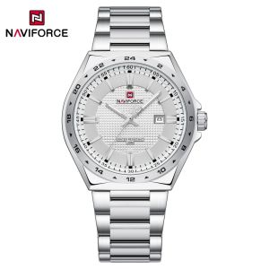 Naviforce | NAVIFORCE Original Mens Quartz Watch 3ATM Water Resistant Date Display Stainless Steel Watchband Luminous Pointer Wristatch