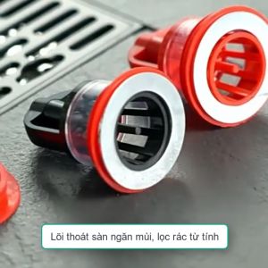 Lõi ngăn mùi thoát sàn chắn rác từ tính thông minh S8P một chiều bằng nhựa ABS kèm 8 giỏ lọc rác