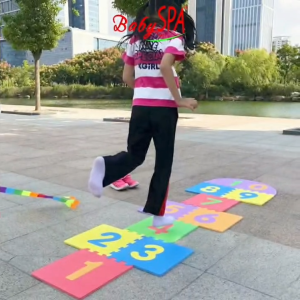 ♥♥♥ 𝐒𝐆 𝐒𝐞𝐥𝐥𝐞𝐫 BabySPA Classic Hopscotch Floor Game for Kids 11pcs with 2 Markers