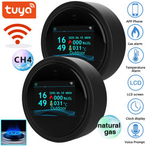 MINI 2.4G Wifi Natural Gas Sensor Tuya Smart Alarm Gas Leakage Detector Fire Security Digital LCD Display for Home Kitchen