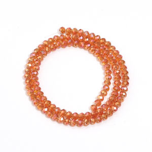 1 Strand 4/6/8mm Faceted Crystal Beads Orange Red Rondelle Glass Loose Beads For Jewelry Making DIY Bracelet Necklace Supplies
