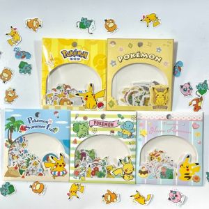 Bandai | Genuine Anime Pokemon Stickers Pikachu Decals for Laptop Scrapbook Planner Phone Cartoon Girls Toy Gift Sticker