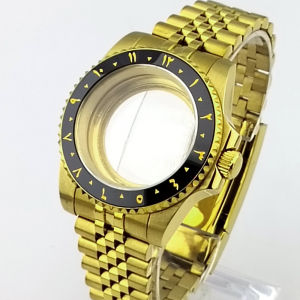 40.5mm mechanical watch case fit NH35 NH36 movement sapphire lens black blue green Arabic numerals watch box parts accessories