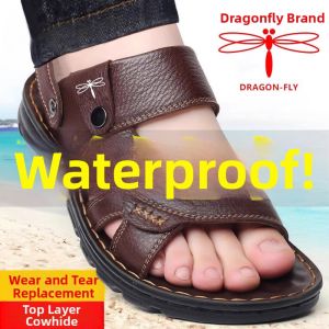 DRAGON-FLY | Dép Da Đế Mềm Hai Chiều Nam