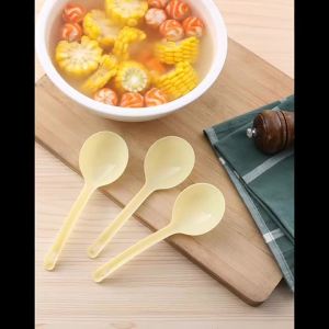 Disposable Plastic Long-Handle Red Soup Spoon