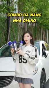 Bộ 2 sản phẩm Xịt Vệ Sinh Nội Thất OMINO M002 650ml & Xịt Dưỡng Bóng Nội Thất Cafe M96 500ml + Xịt Bóng Lốp M10 500ml