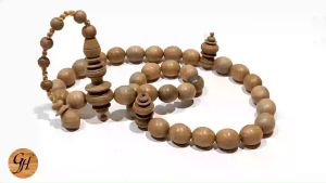 Tasbih kayu Bertuah Dewandaru model oval BANDUL Warna ALAMI varian ukuran