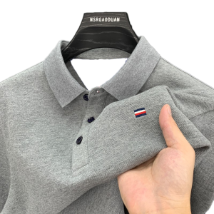 Mens Long Sleeve Polo Shirt Thin Pure Cotton Casual Shirt Business Casual T-Shirt Paul Mens Clothing 9.9 Dollars