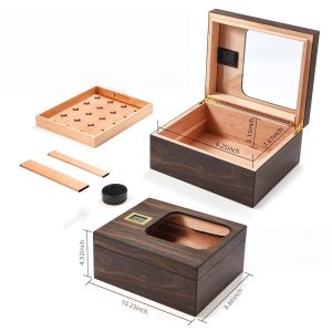 Moisture-Preserving Transparent Wooden Cigar Box