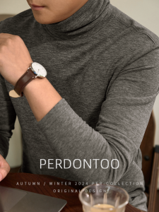 PERDONTOO | Wool Silk Warm High Collar Long Sleeve T-shirt
