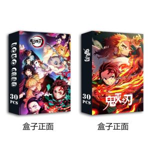 Bandai | 30Pcs Demon Slayer Cards Anime Peripheral Picture Cards Collectible Card Birthday Gift for Fans Greeting card bookmark