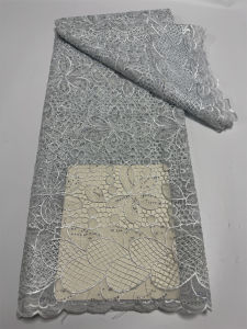 African Cord 3D Embroidered Guipure Lace Mermaid Wedding Dress Fabric Skin Friendly Formal Middle East Cupion Appliques