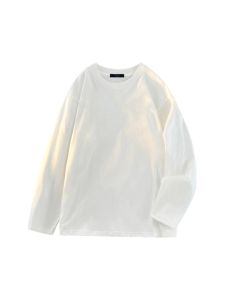 Comfortable Long Sleeve Loose Fit round Neck T-Shirt Japanese Style Casual Youthful Popular Cotton Shirt for Students
