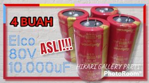 [4 PCS] KAPASITOR ELCO 10000uF 80Volt ASLI RUBYCON RED ORI JAPAN / 4 buah Elco RUBYCON 10000uf 80V ORI / Elko 10000uf 80Volt Rubycon Japan