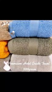 𝐔𝐭𝐨𝐩𝐢𝐚 𝐇𝐨𝐭𝐞𝐥 Grey Bath Towel 100% Cotton Big Towel Set Bath Towel Cotton 70x140cm 500 grams Besar Kain Tuala Mandi Dewasa Serap Air