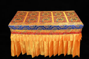 Buddha Hall Statue Decoration Altar Table Cover Tibetan Fabric Tibetan Cloth Brocade Hand-Stitched Tablecloth Customization