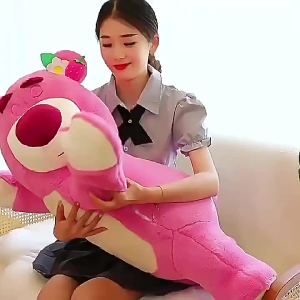 HugBox Anak Patung Lotso Besar Teddy Bear Lotso Gift Lotso Bear Original Lotso Plushie Pillow Boneka Lotso Doll Strawberry Bear Doll