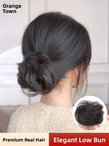 JUZITING | Traditional Style Real Hair Bun Headband Hair Accessory