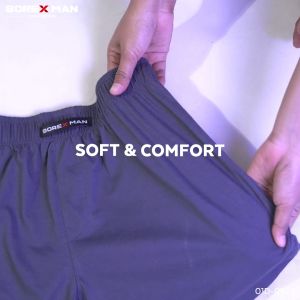 Sorex Man Casual Boxer Pria Celana Pendek Santai Polos Katun 3202