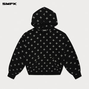 SMFK | Celebrity Trend Cross Print Cotton Hoodie