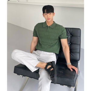 DAVID&ME | Knit Polo Shirt Breathable Trendy 80s Clothing