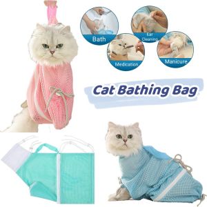Cat Bathing Bag Cat Grooming Bath Bag Biting Restraint for Pet Bathing Nail Trimming Pet Washing Bag