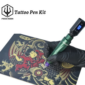 Poseidon Bộ dụng cụ xăm-Bút Tattoo với 20pcs kim hộp mực xăm máy xăm và phụ kiện xăm hình cấp điện cho máy xăm cho nghệ sĩ xăm hình