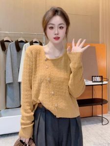 Loose Long Sleeve Knitted Open Cardigan Womens Style Autumn 2025 New Fashion Trendy Overhead Sweater V-neck Regular Fit Single Piece
