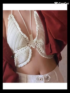 Unicrony • พร้อมส่งบรา ถักลายผีเสื้อ บราผีเสื้อถักไหมพรม Summer beach butterfly สายผูกหลัง