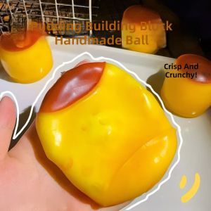 YF Caramel Pudding Squishy Toy Stress Relief Squeaky Ball for Students Anti-Anxiety Fidget Sensory Gift FY