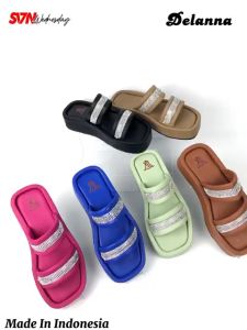 Sendal INARA Platform Wanita Ban 2 Hak Sedang Empuk Tersedia size 36-43