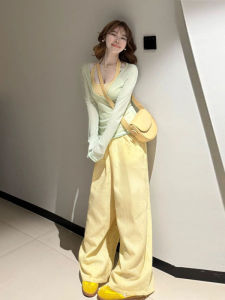 CHANGTONG | Elegant French Style OOTD Set Halter Top & Casual Pants