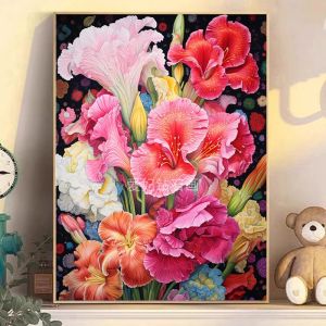 2024 New DIY Full Drill Diamond Painting Vibrant Flower Peacock Cross Stitch Modern Simple Style Home Decorative Artwork