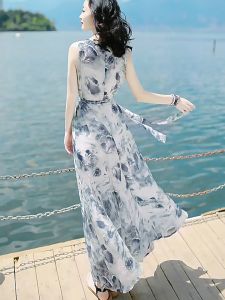 🌟CORE🌟dresses women new style 2025 Temperament Women Beach Dress High-end Sleeveless Long Dress Bohemian Printed Dress