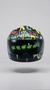 Kids Full Face Bike Helmet With Programmable LED Display Graffiti Pattern Balance Car Scooter Skateboard Cycling Safety Helmet F