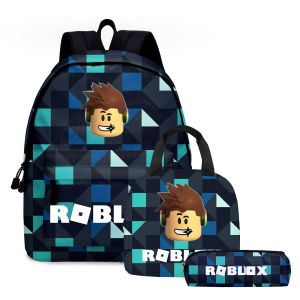 Roblox Backpack 3d Printed Bagpacks For Kids Boy Lunch Box Pencil Case School Bags 3pcs/Set Student Robux Cartoon Kids Packing Kit2026
