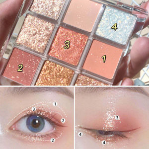💄Orfila Eyeshadow Palette Tahan Air Eyeshadow Palet 9 Warna Glitter Matte Tahan Lama / Palet Eyeshadow Pearlescent COD