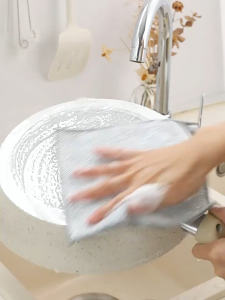 Magic Steel Wire Kitchen Towel Double -sided Thickened Metal Silver Wires Rags Kitchen Dish Pot Washing Cloth Towel 洗碗布